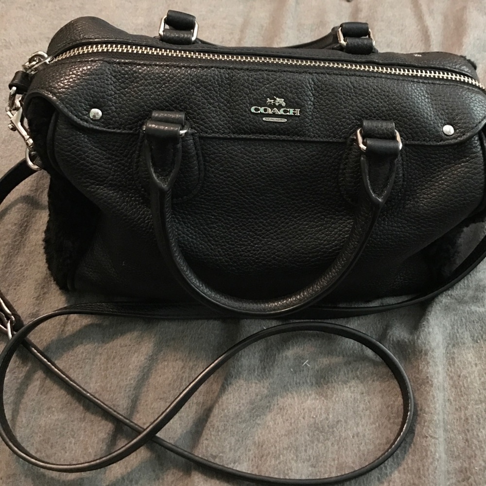 Black cross body coach purse
