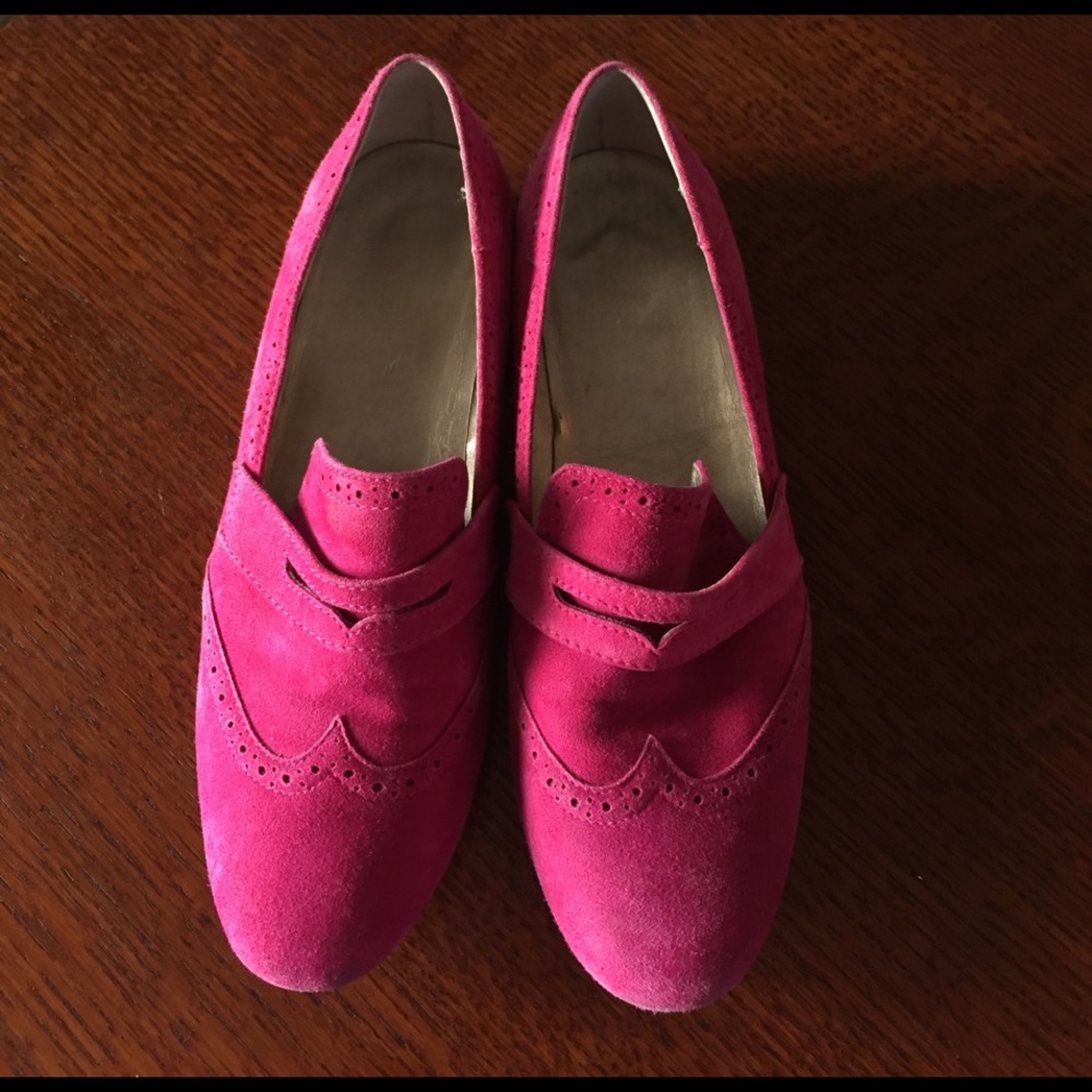 Pink loafers