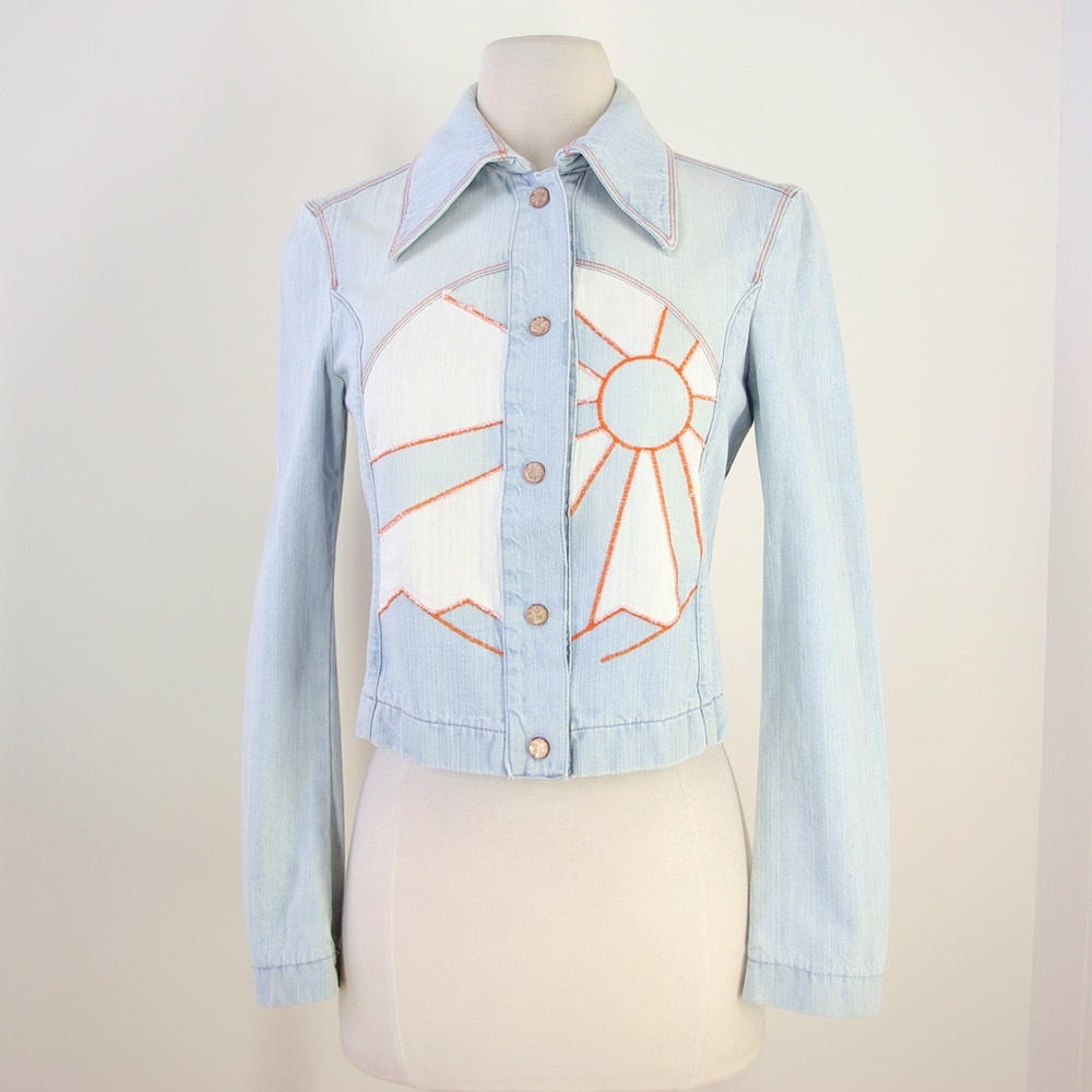 NWT Vintage New York Sun UNGARO Hippie Jean Jacket