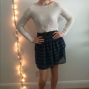 Cream and silver American Eagle cropped sweater