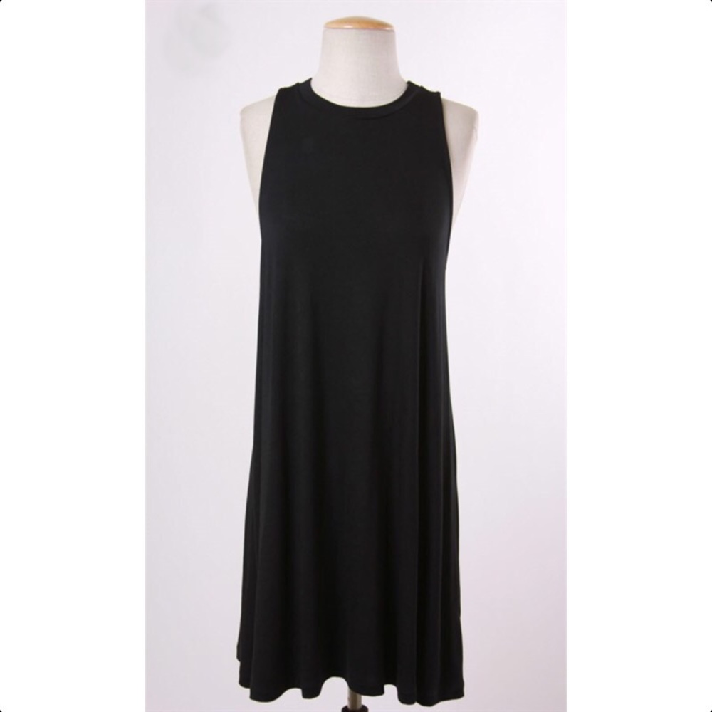 PREMIER BLACK SLEEVELESS SWING DRESS