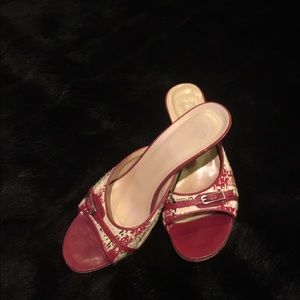 Coach red and cream summer sandals