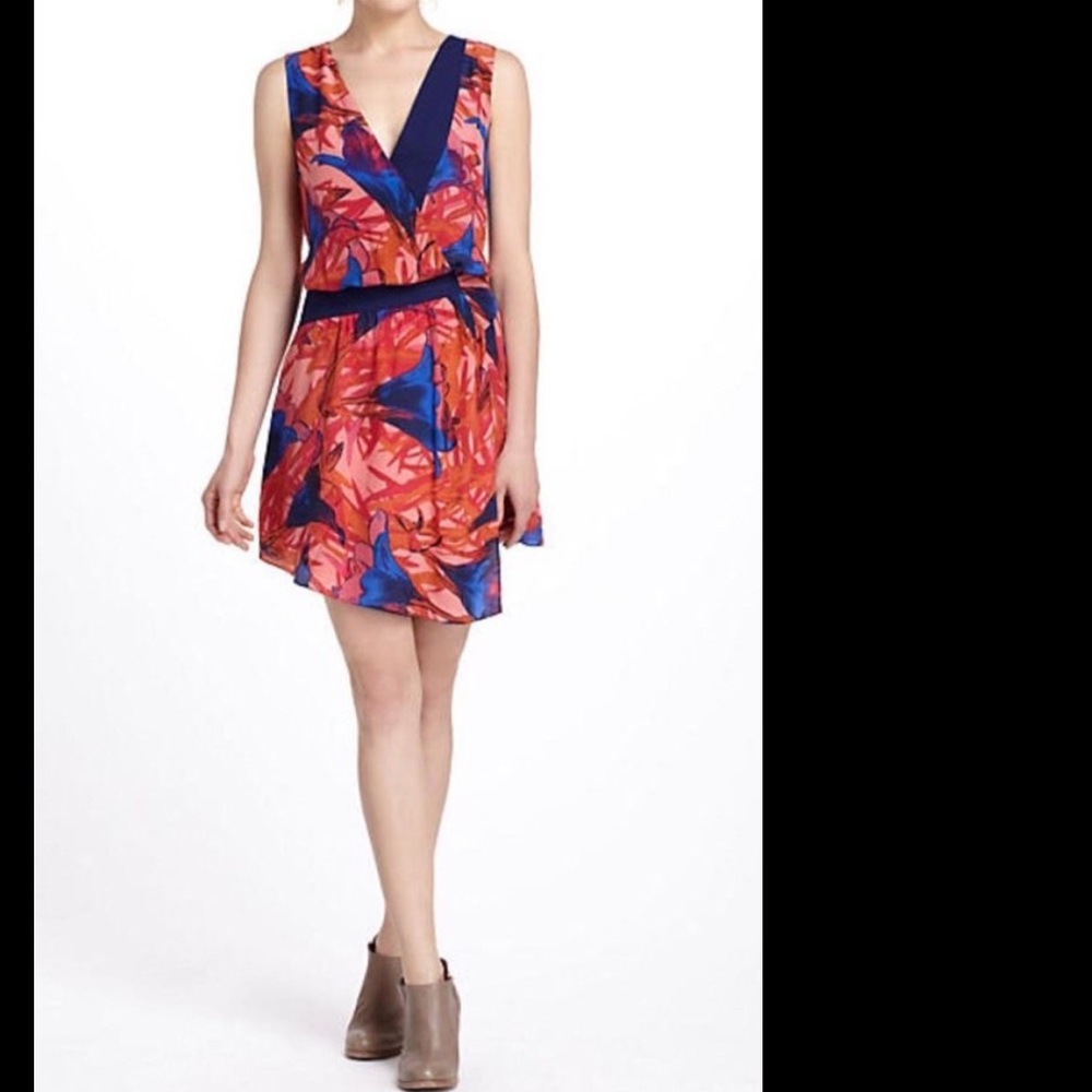 Anthropologie Leifsdottir Silk Floral Wrap Dress