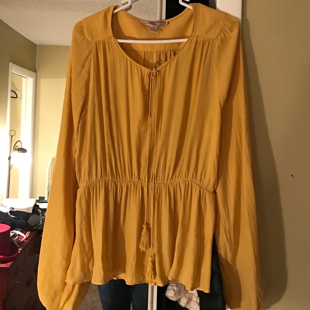 Mustard boho style blouse - Picture 3 of 4