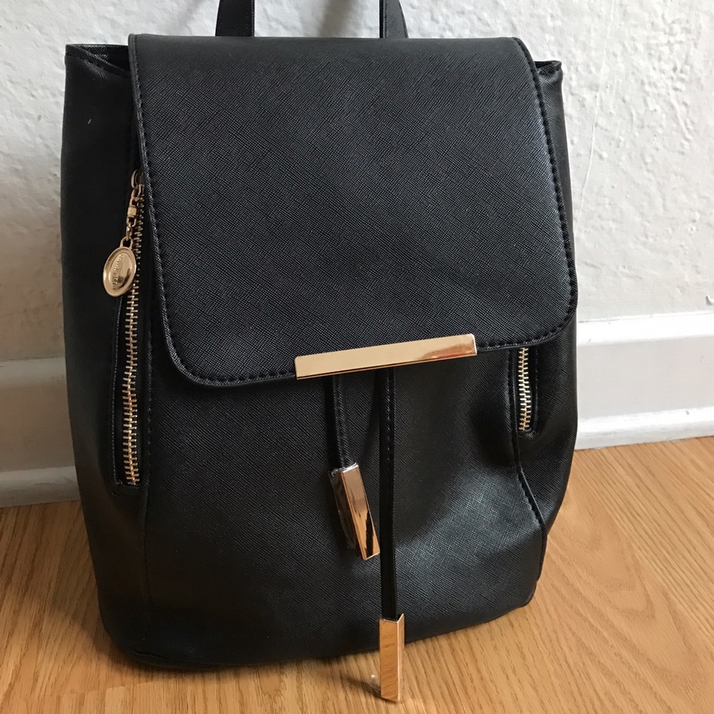 NWT Black backpack purse