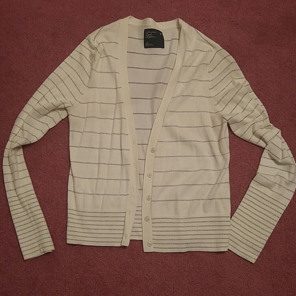 AE striped sweater/cardigan