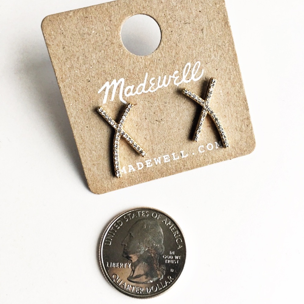 ⭐️ LAST ONE ⭐️ Madewell X-Shaped Pavé Earrings - Picture 3 of 6