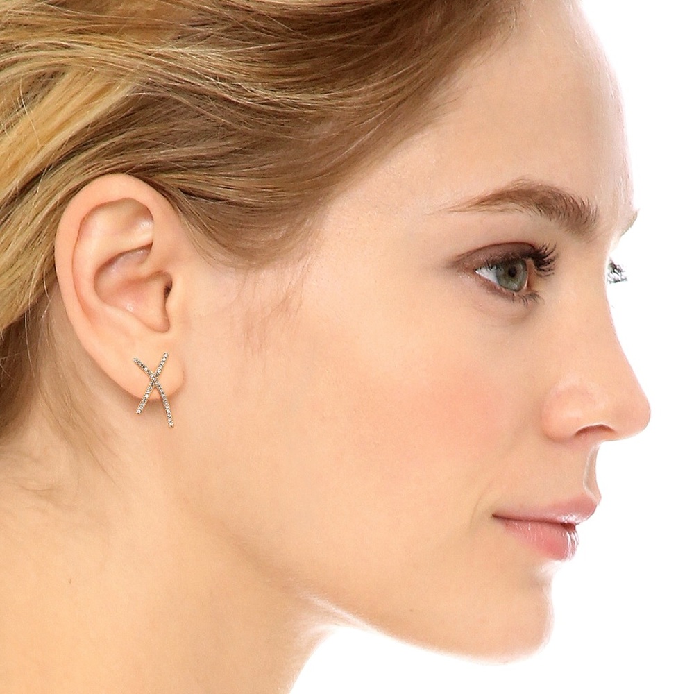 ⭐️ LAST ONE ⭐️ Madewell X-Shaped Pavé Earrings - Picture 5 of 6