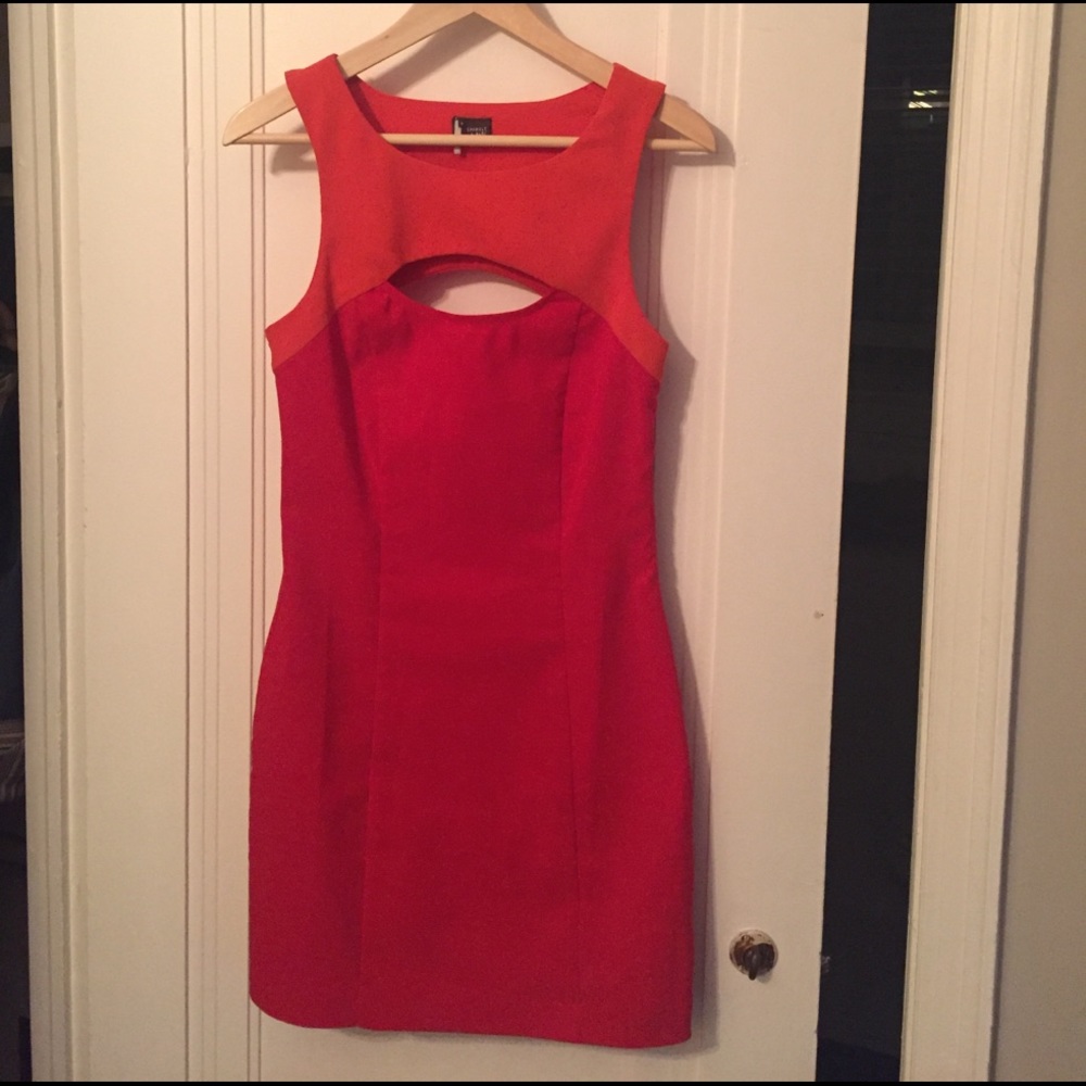 Colorblock cutout dress
