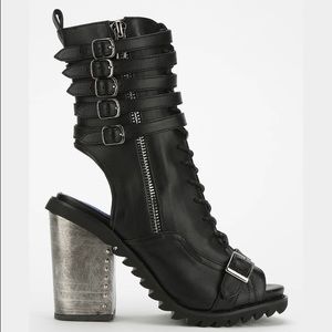 Jeffrey Campbell "Tesla" open toe booties size 7