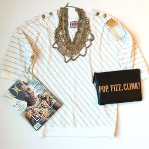 Juicy Couture Gold Striped Top