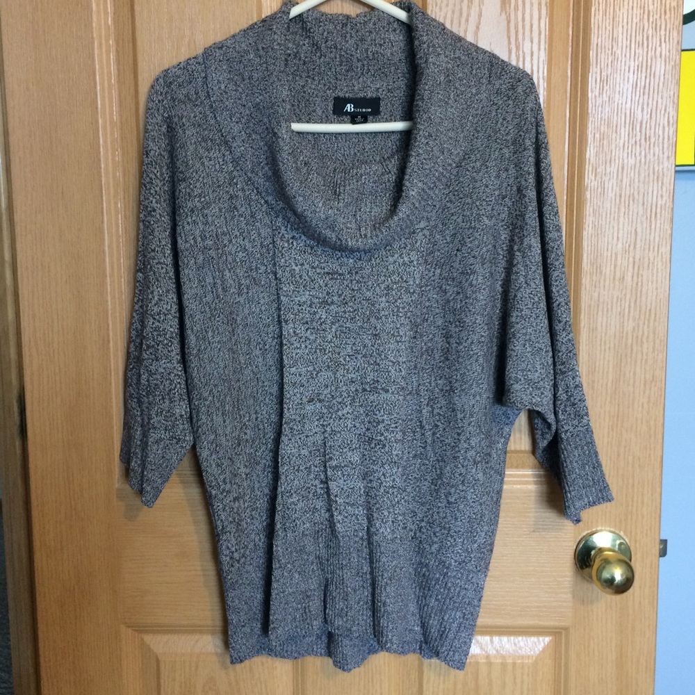 3/4 sleeve cowl neck sweater