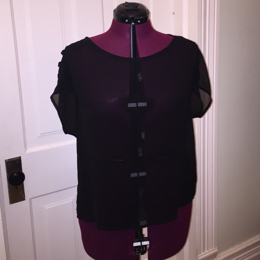 Forever 21 sheer black top size L