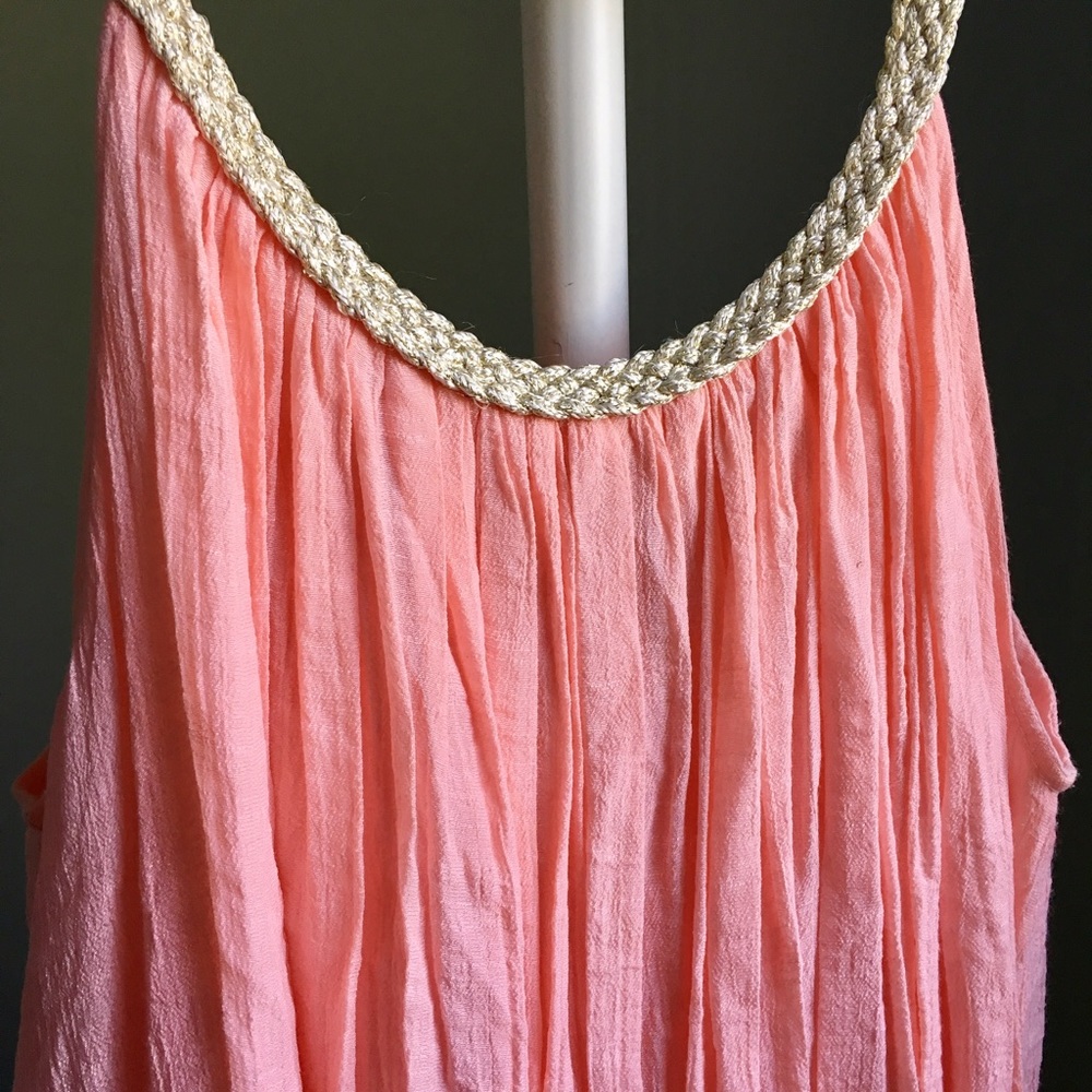 NWOT Pink Dress W/ Gold Straps