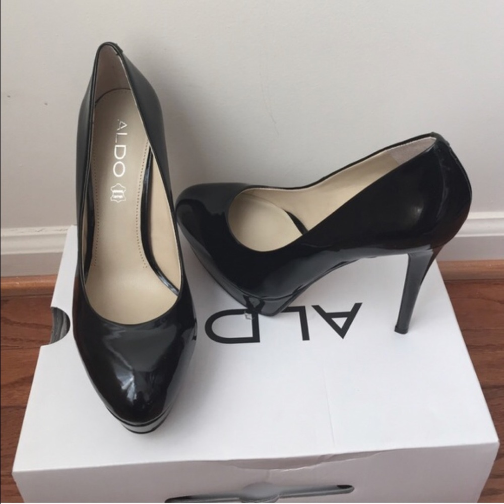 SOLD💋Aldo black leather pumps 7.5 NIB