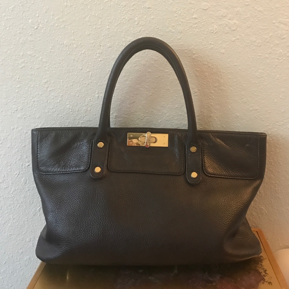 Onna Ehrlich black crushed leather purse