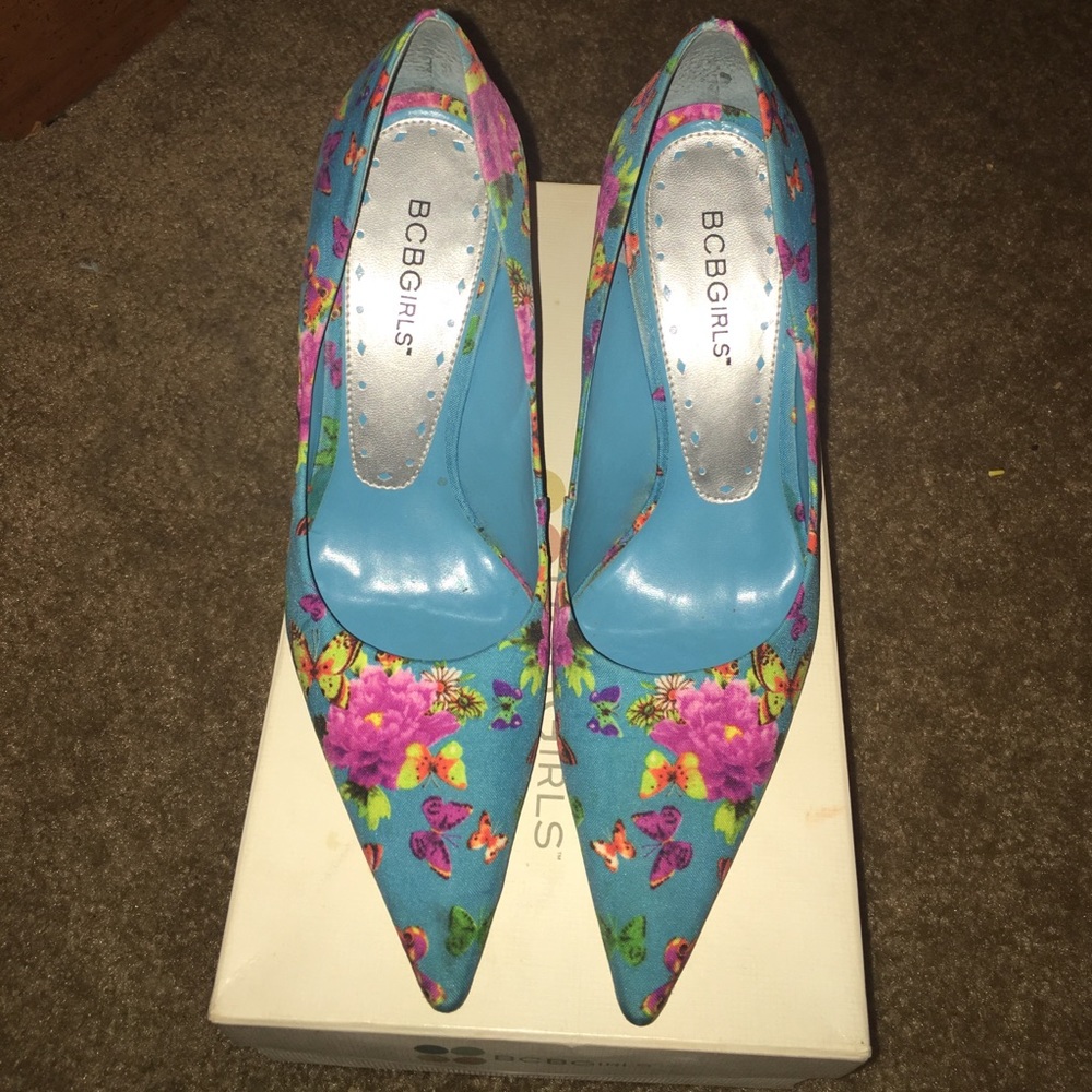 BCBG Laurel-RB Aqua Rose Butterfly 🦋 night heel