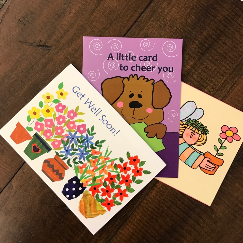 Assorted Get Well paper Greeting cards (6)