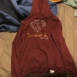 Diamond Supply maroon hoodie