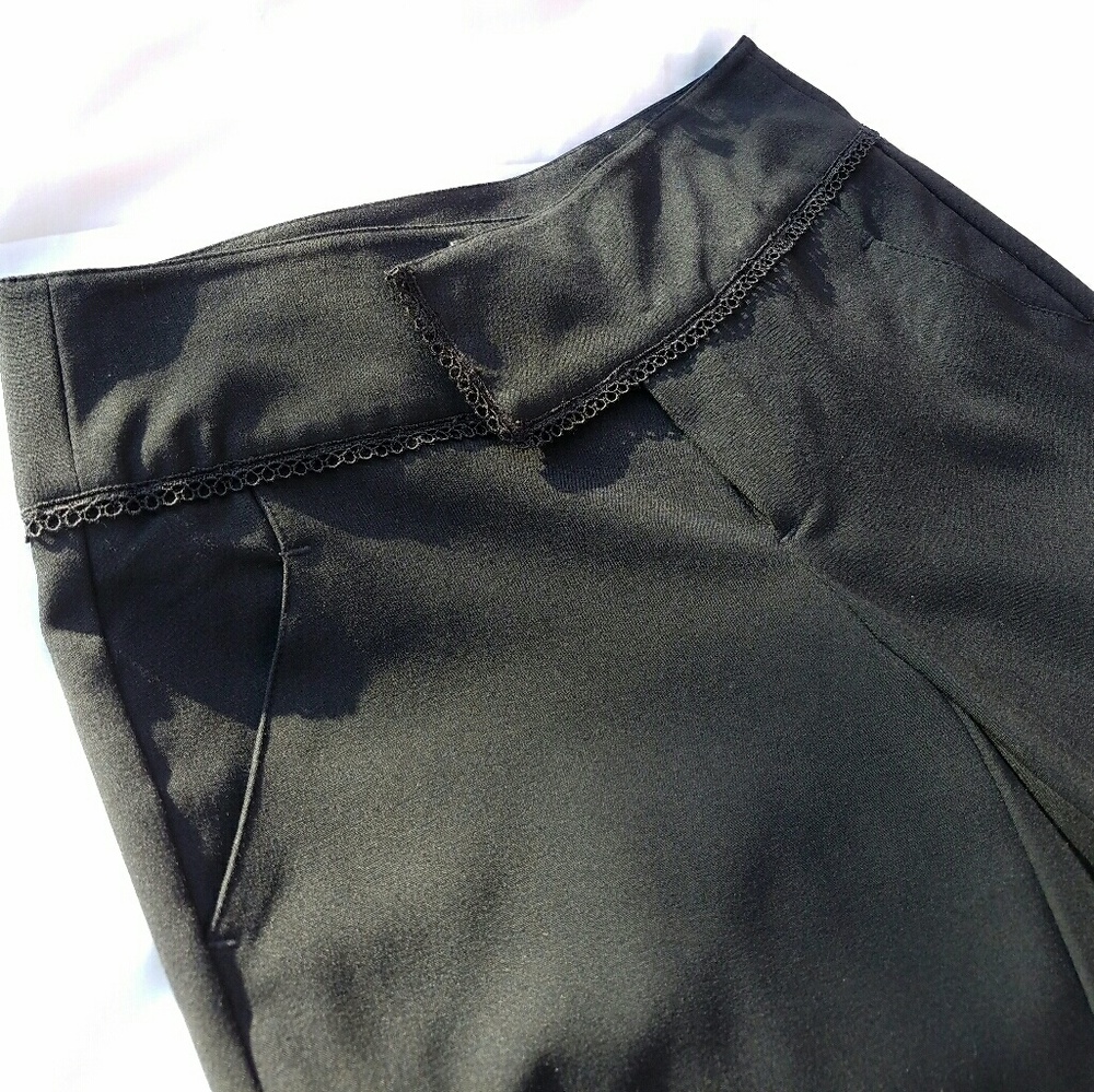 Black Chenault Low Rise Trousers Wide Leg