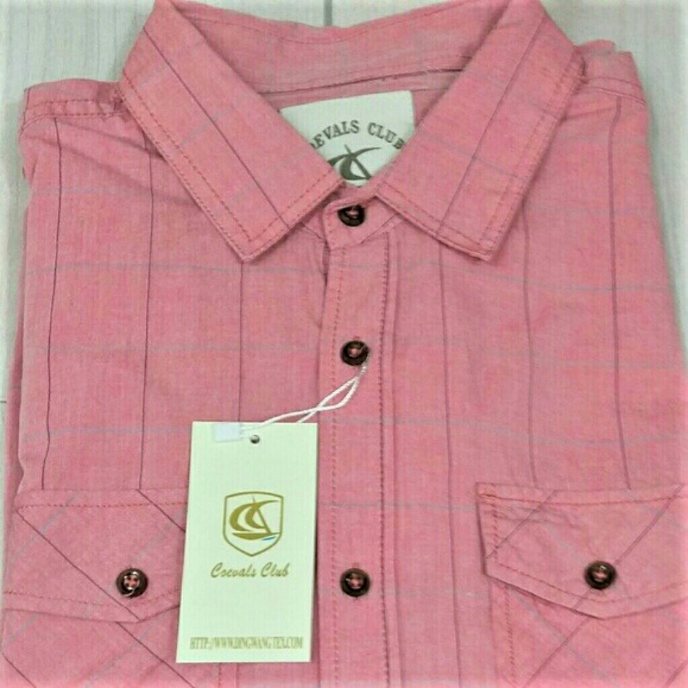 Coevals Short Sleeve Button Shirt Pink Size XL