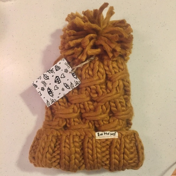 Knitted Chunky Mustard Hat - Picture 3 of 3