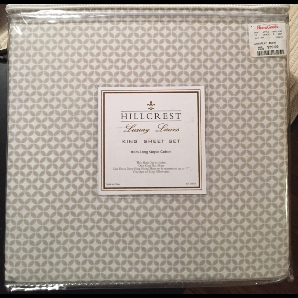 Unopened king sheet set