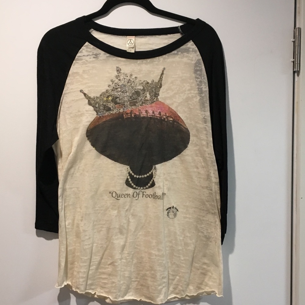 BBshirt queen of football large Swarovski bling