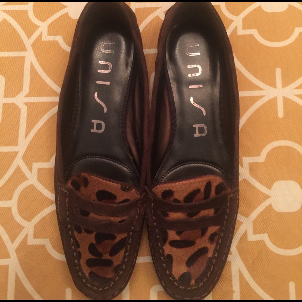 Unisa Suede Leopard Print Loafers - image 2