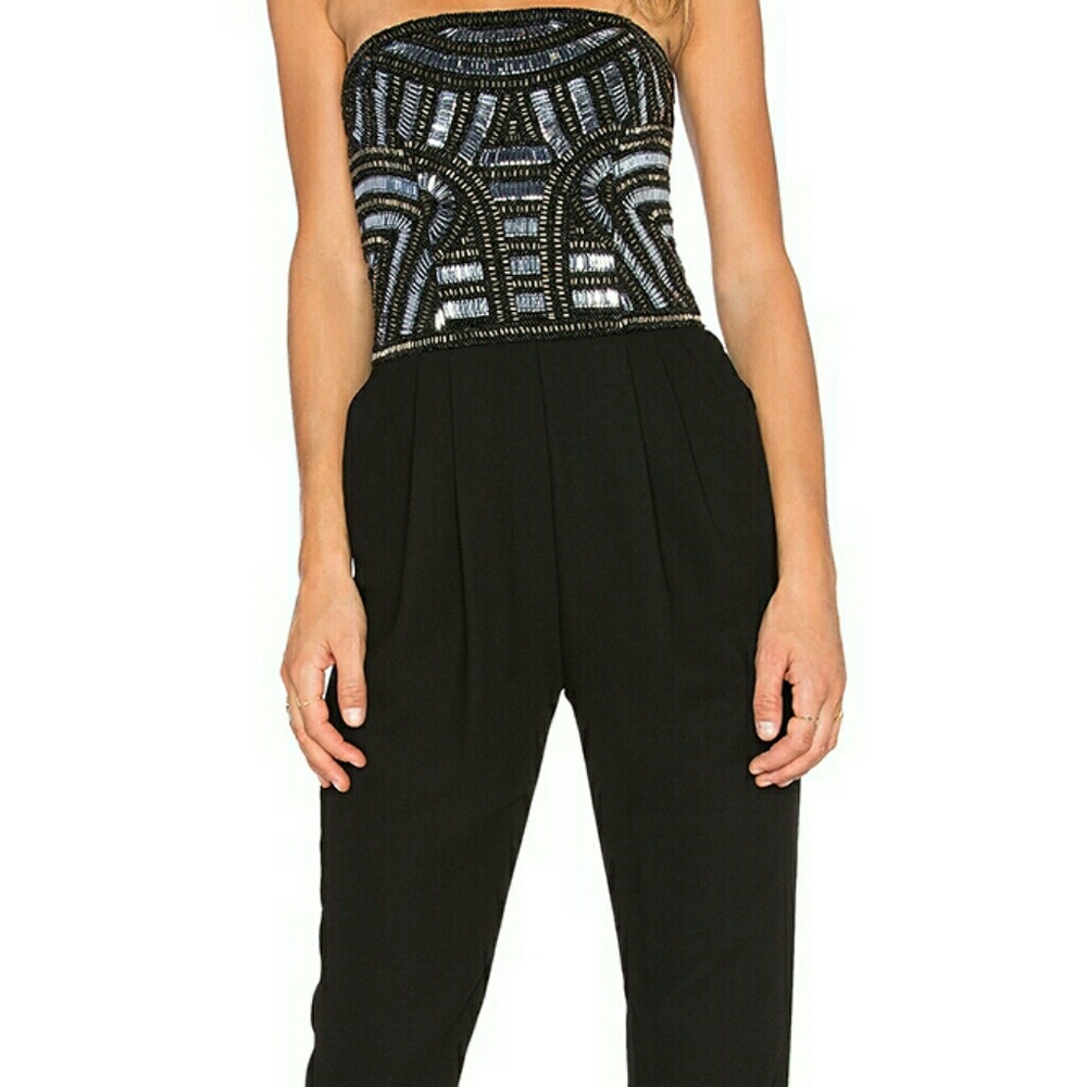 Parker Giovanna Embellished Jumpsuit in Black |