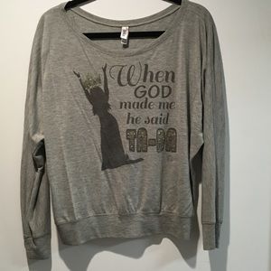 L/S shirt wide neck crew