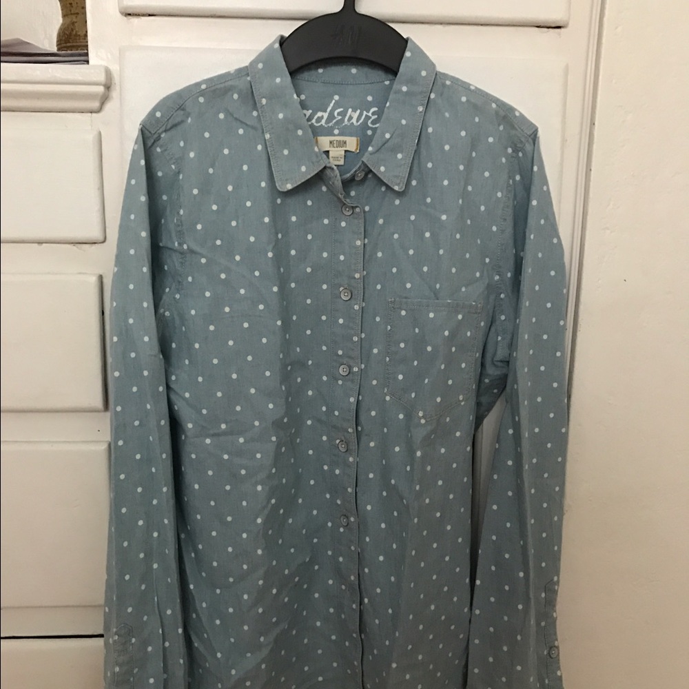 Madewell Polkadot Denim Shirt