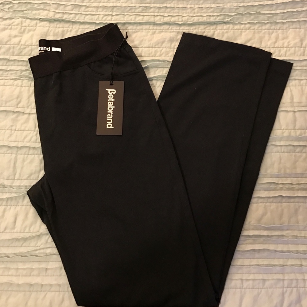 Betabrand navy blue "work" pants.
