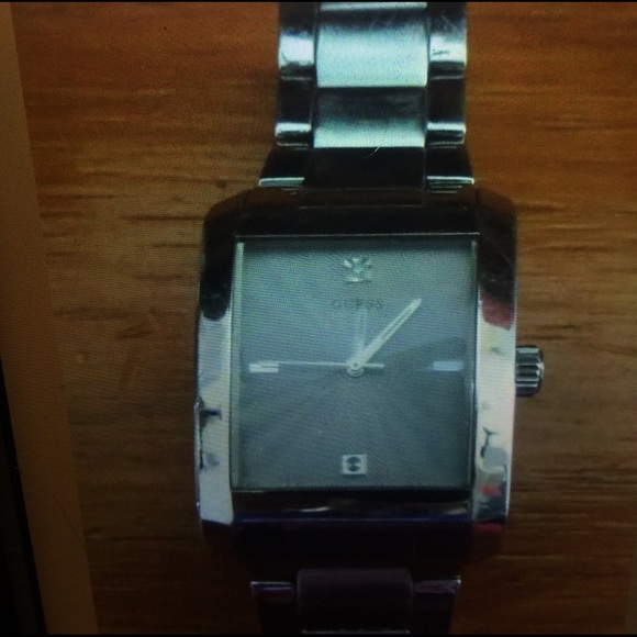 Guess Mens Diamond Collection Polish Silver Watch