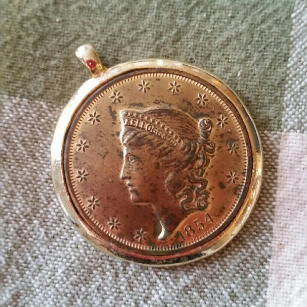 Vintage Kellogg coin pendant