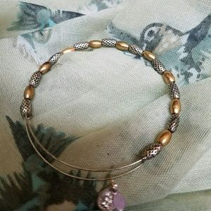 Gold and Silver textured bracelet