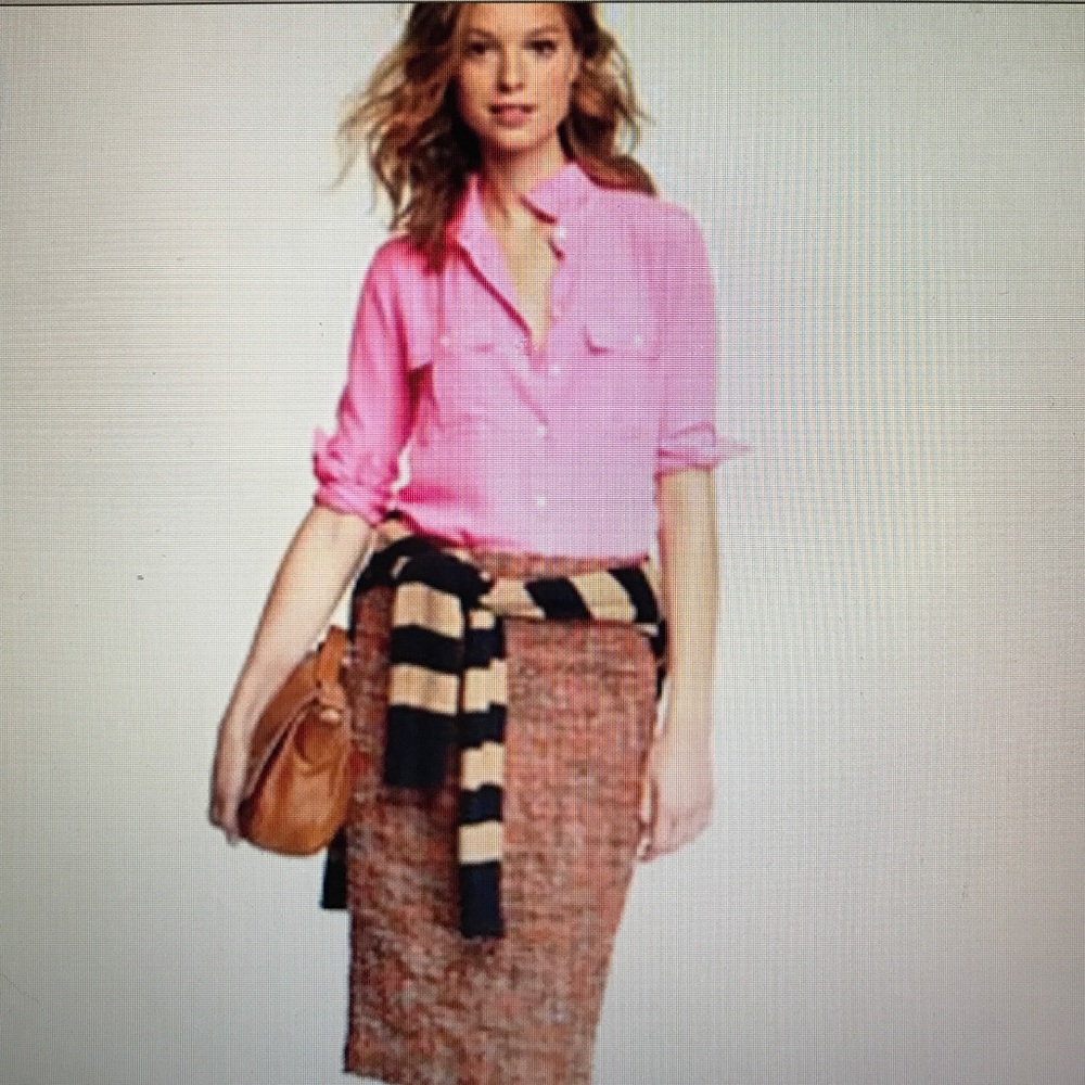 J. Crew Tweed Pencil Skirt With Matching Belt