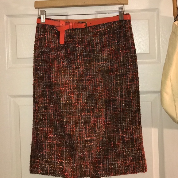 J. Crew Tweed Pencil Skirt With Matching Belt - Picture 3 of 5