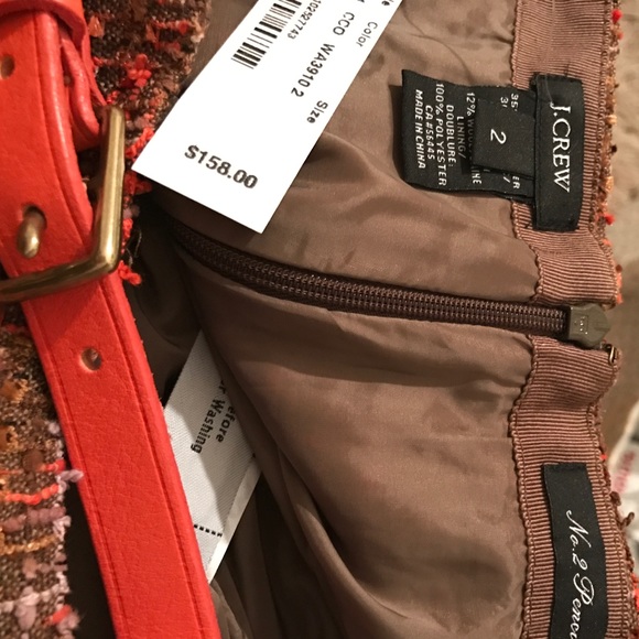 J. Crew Tweed Pencil Skirt With Matching Belt - Picture 5 of 5