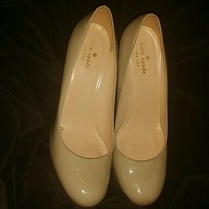 Nude Kate Spade pumps with Embellished Heel