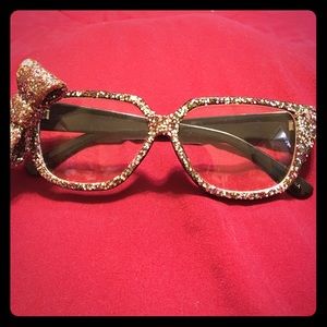 Rainbow sparkly non prescription glasses with  bow