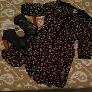 {Forever 21} Black Floral Dress