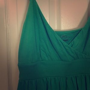 Green spaghetti strap dress