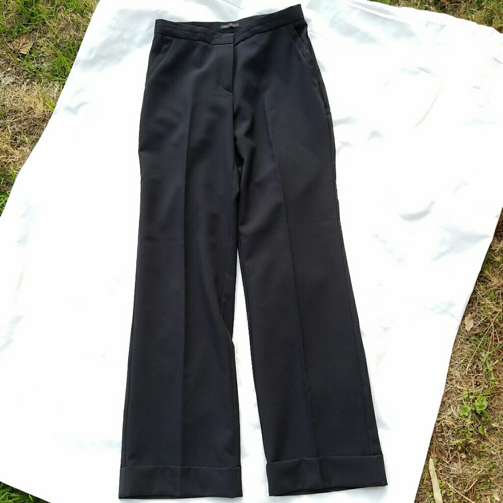 City Stretch Classic Navy Cuffed Trousers