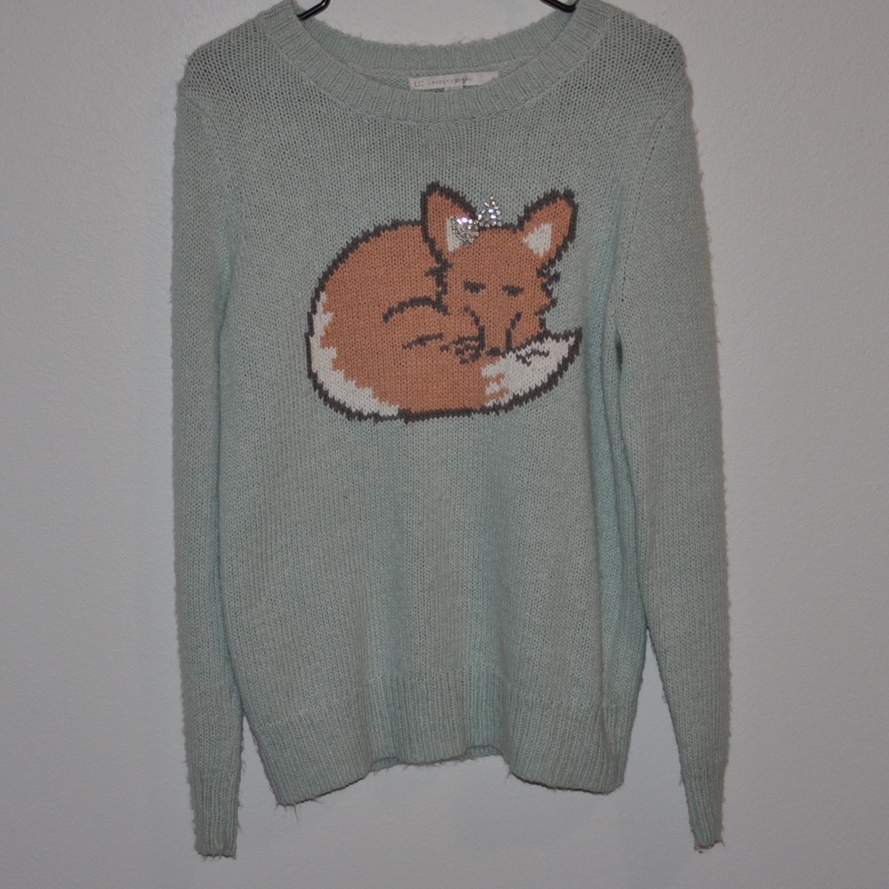 Lauren Conrad Mint Fox Sweater Medium