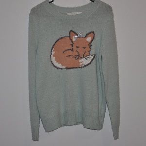 Lauren Conrad Mint Fox Sweater Medium