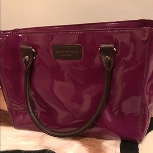 Kate Spade patent burgundy tote