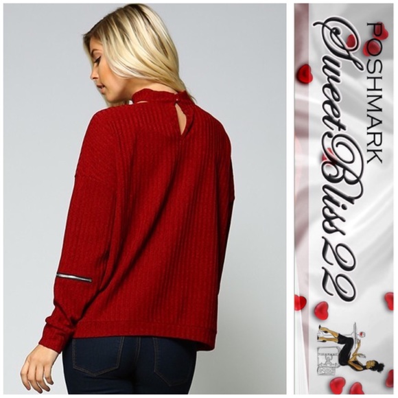 💄Wine Zippered Top💄 - Picture 4 of 4