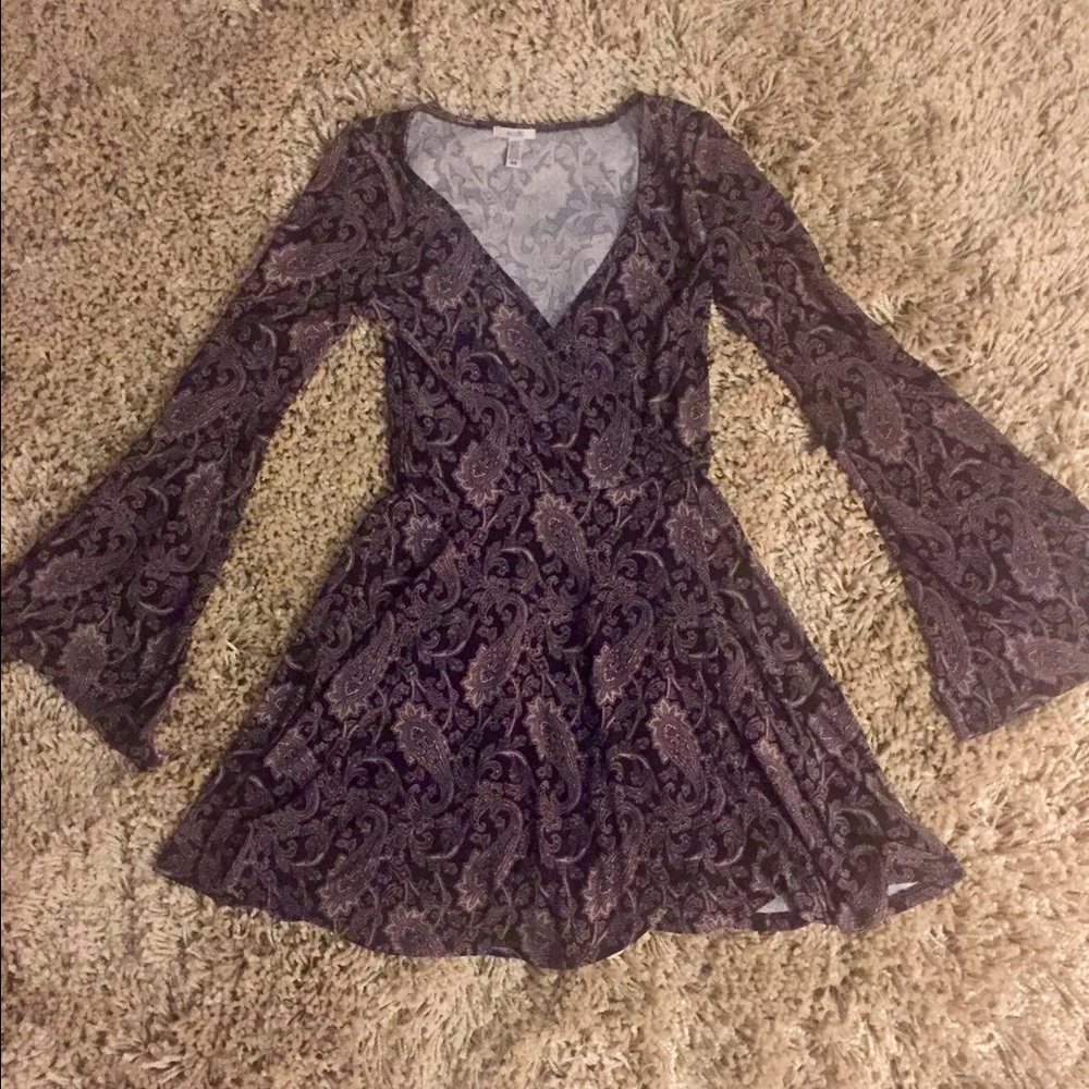 UO Paisley Bell Sleeve Dress