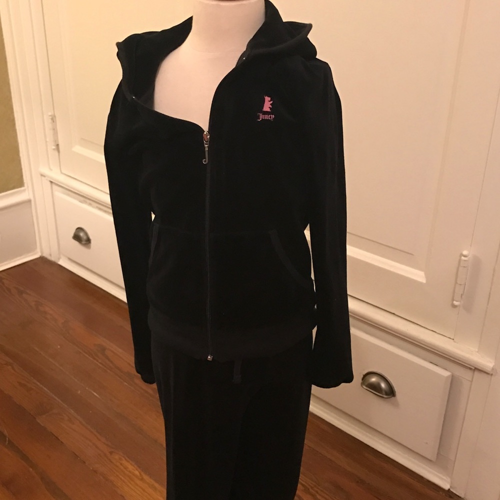 Kids Juicy Couture Black Velour Track Suit